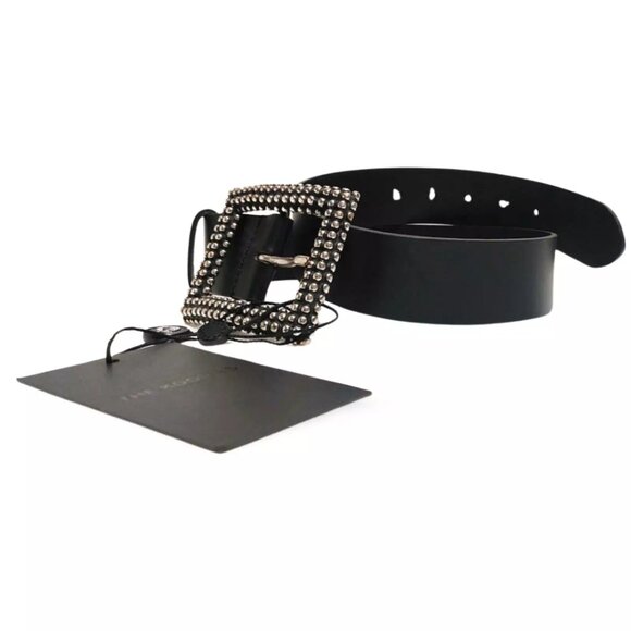 The Kooples Classic Black Leather Belt AFCE22031K BLA01 (0167) main image 8
